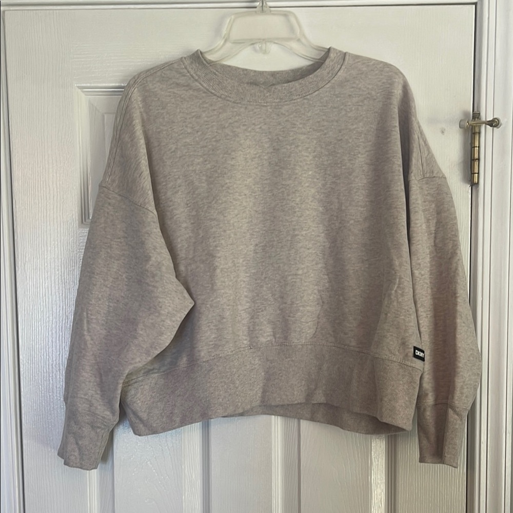 DKNY Gray Cropped Sweatshirt